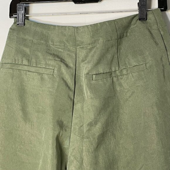 Gap Soft Suit Trouser High Rise Wide Leg Jungle Green Dress Pants NWT 4 Petite - Picture 8 of 13